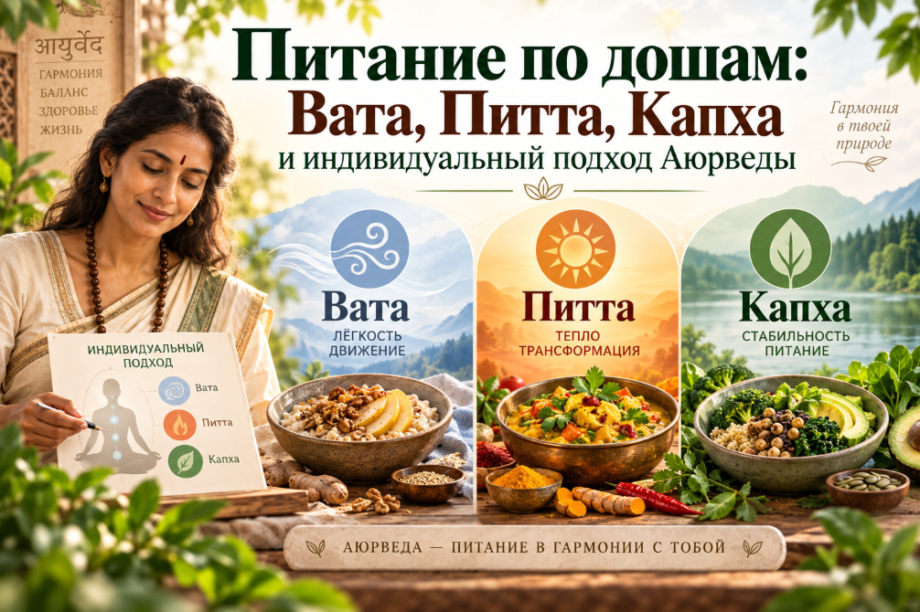Питание по дошам: как Аюрведа подбирает пищу для конкретного человека
