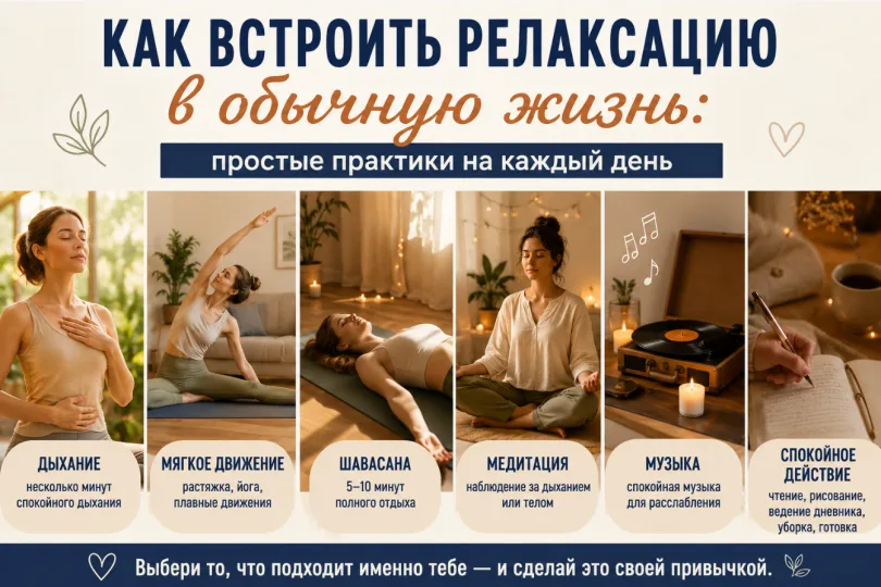Как встроить релаксацию в обычную жизнь: простые практики на каждый день