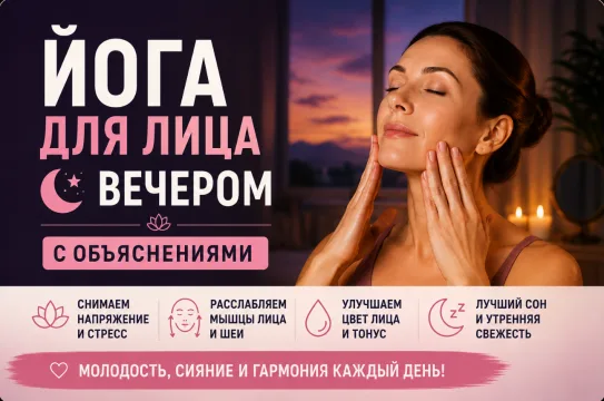 Йога для лица вечером (с объяснениями)