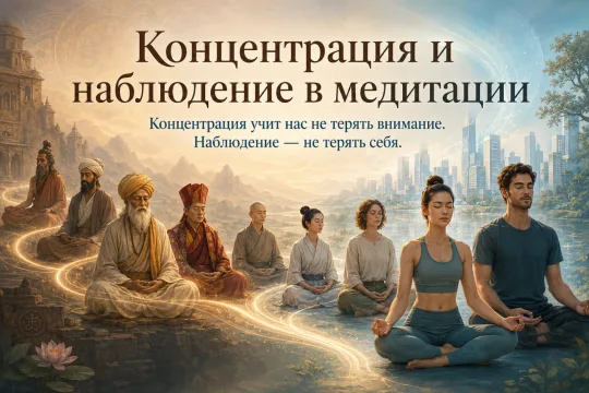 Концентрация и наблюдение в медитации: чем они отличаются и как связаны