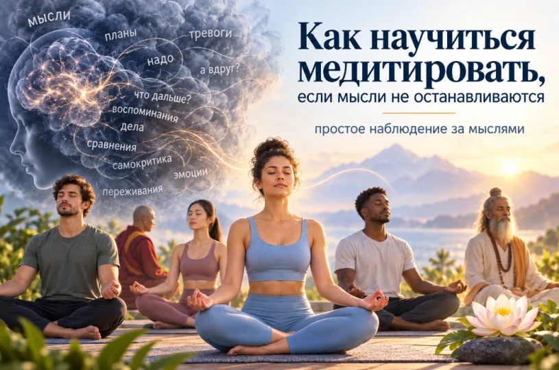 Как научиться медитировать, если мысли не останавливаются и в голове постоянная мыслемешалка